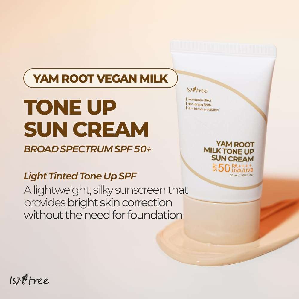 Isntree Yam Root Milk Tone Up Sun Cream SPF50+ PA++++ 50ml - Image 3