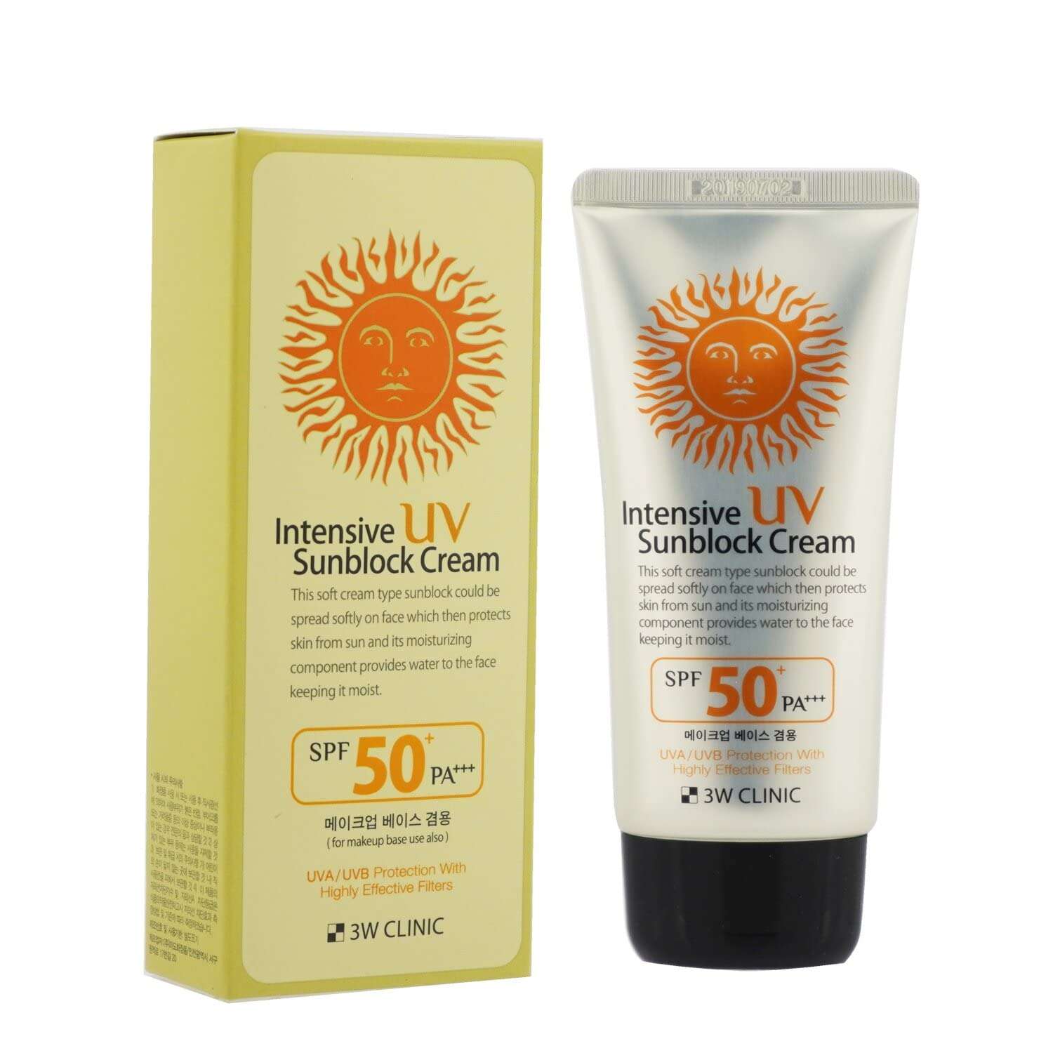 3W Clinic Intensive UV Sunblock Cream SPF50+ PA+++ 70ml - Image 2