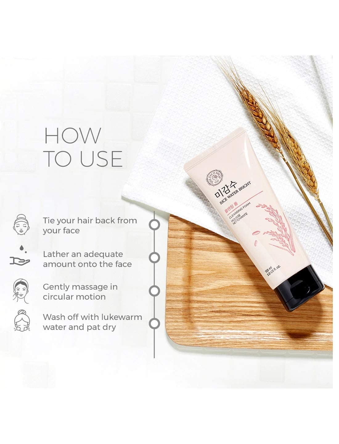 The Face Shop Rice Water Bright Foaming Cleanser 150ml - Image 2
