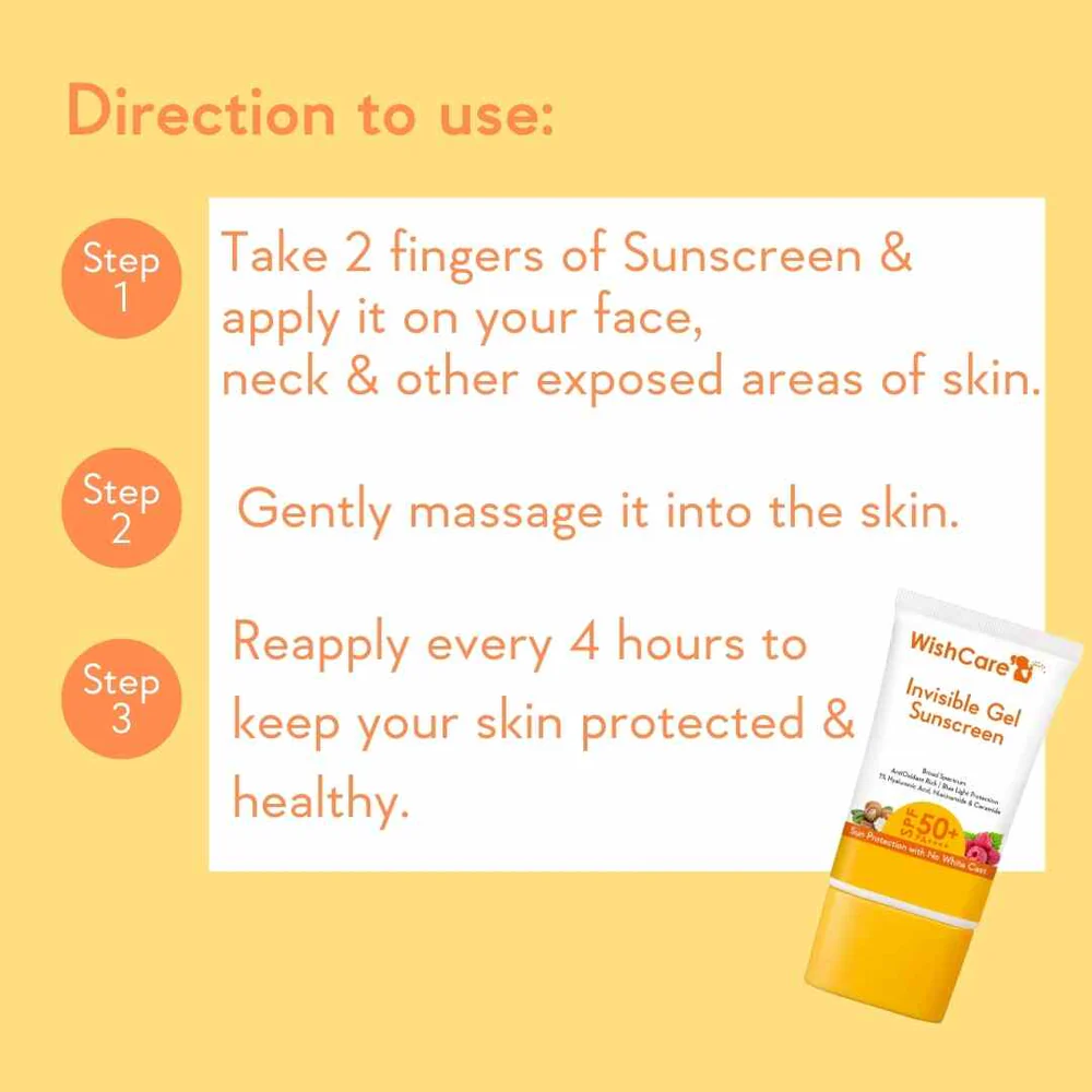 Wishcare Invisible Gel Sunscreen SPF50+ PA+++ 50g - Image 5