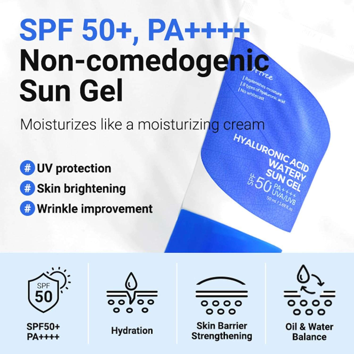 Isntree Hyaluronic Acid Watery Sun Gel SPF50+ PA++++ 50ml - Image 8