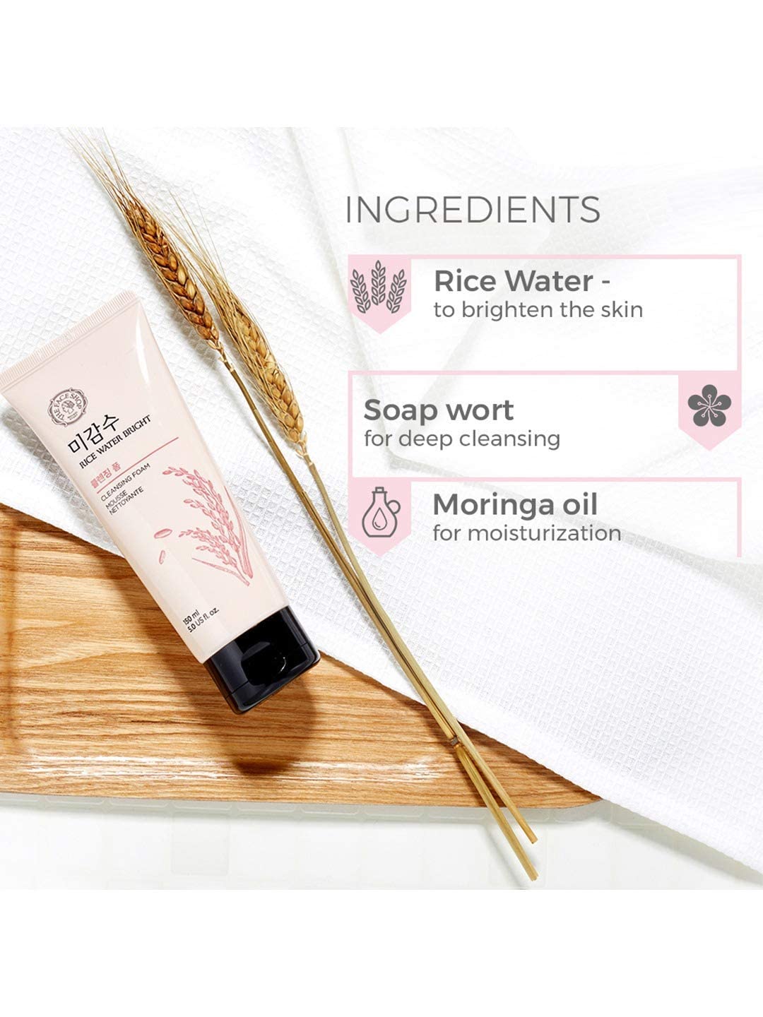 The Face Shop Rice Water Bright Foaming Cleanser 150ml - Image 4