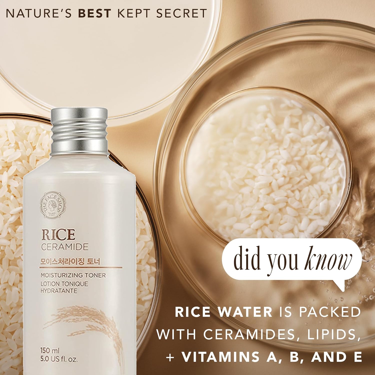 The Face Shop Rice Ceramide Moisturizing Toner 150 ml - Image 3