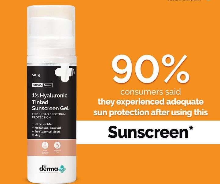 The Derma Co 1% Hyaluronic Tinted Sunscreen Gel SPF50 PA++++ – 50g - Image 6