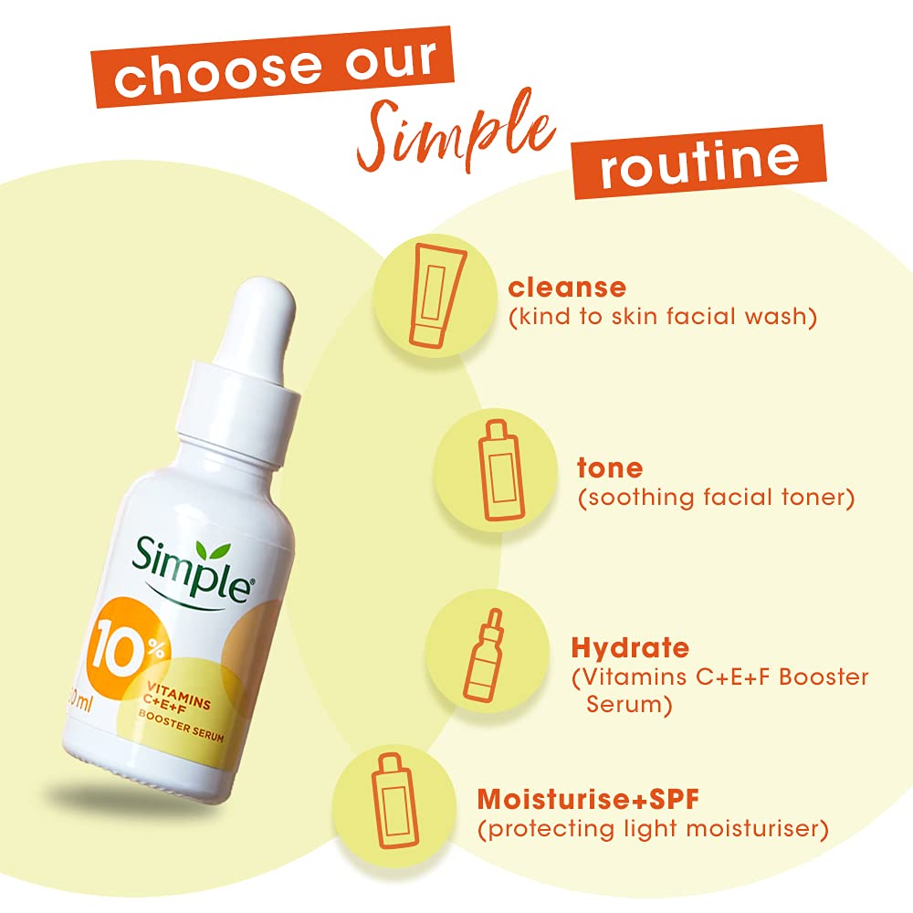 Simple 10% Vitamin C+E+F Booster Serum 30ml - Image 3