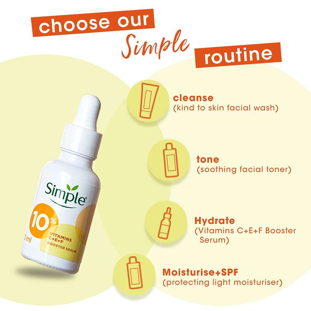 Simple 10% Vitamin C+E+F Booster Serum 30ml - Image 2