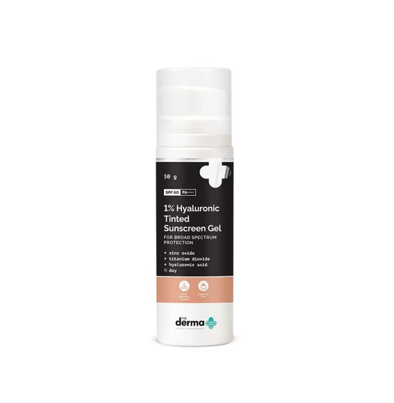 The Derma Co 1% Hyaluronic Tinted Sunscreen Gel SPF50 PA++++ – 50g