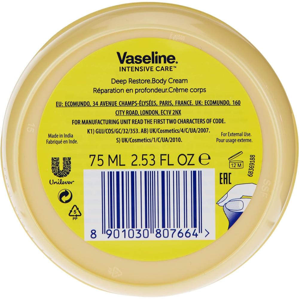 Vaseline Intensive Care Deep Restore Body Cream 75ml - Image 3