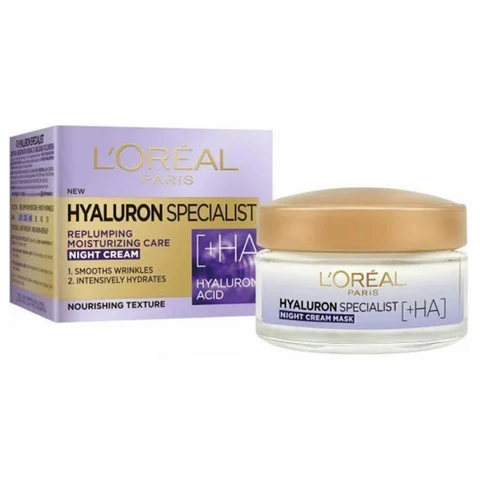 L'Oreal Hyaluron Expert Replumping Moisturising Care Night Cream Mask 50ml - Image 2