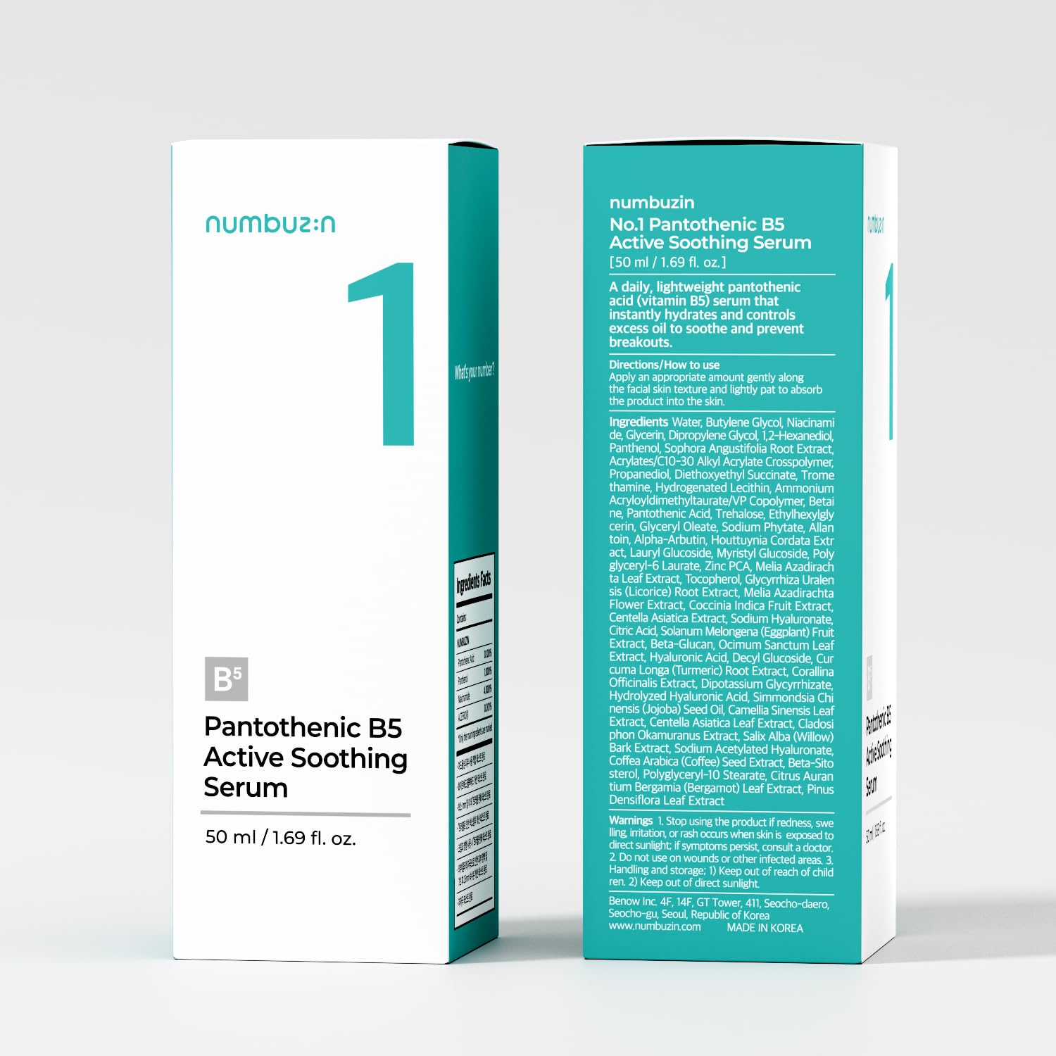 Numbuzin No.1 Pantothenic B5 Active Soothing Serum 50ml - Image 2