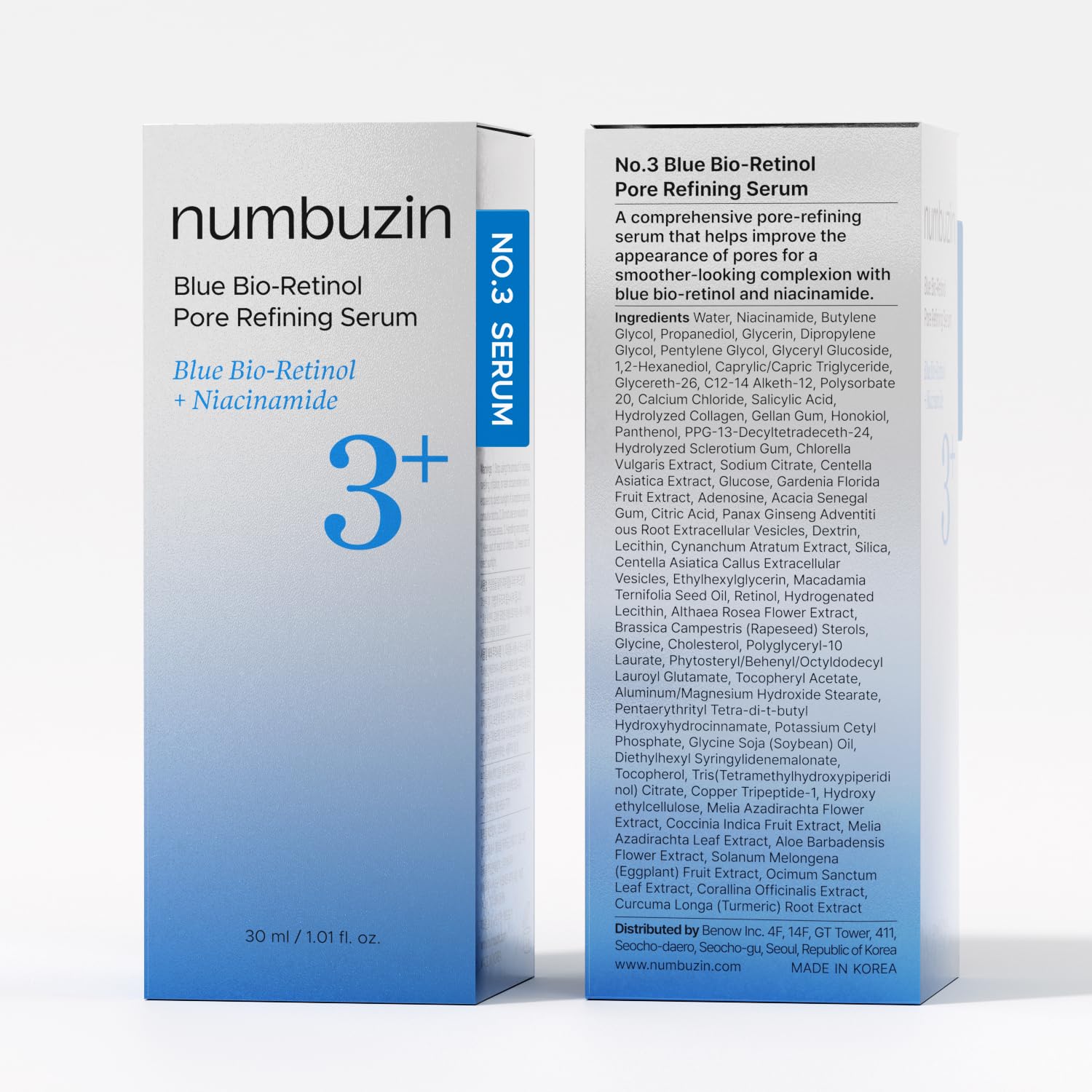 Numbuzin No.3 Blue Bio-Retinol Pore Refining Serum 30ml - Image 3