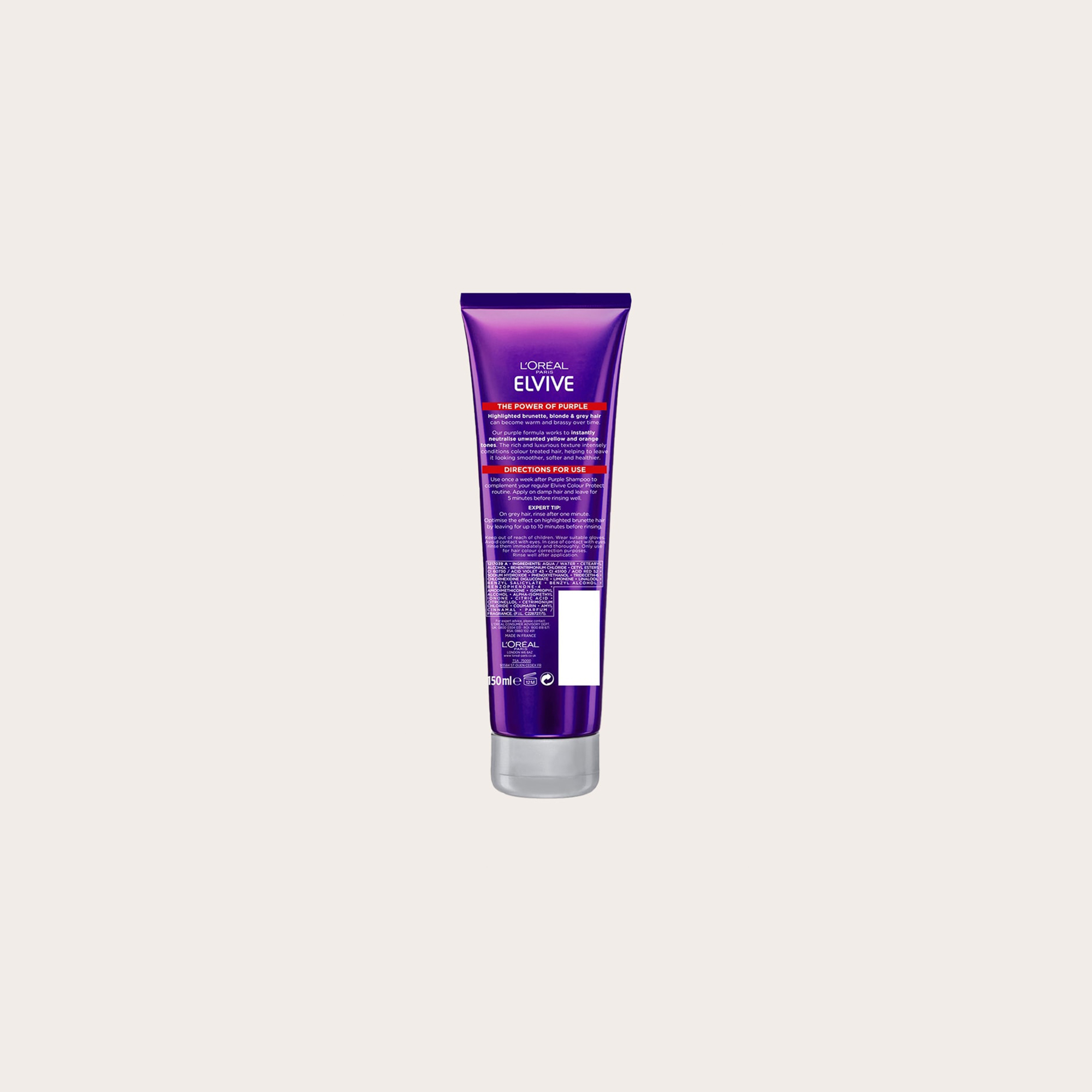 L'Oreal Elvive Colour Portect Anti Brassiness Purple Conditioner 150ml - Image 2