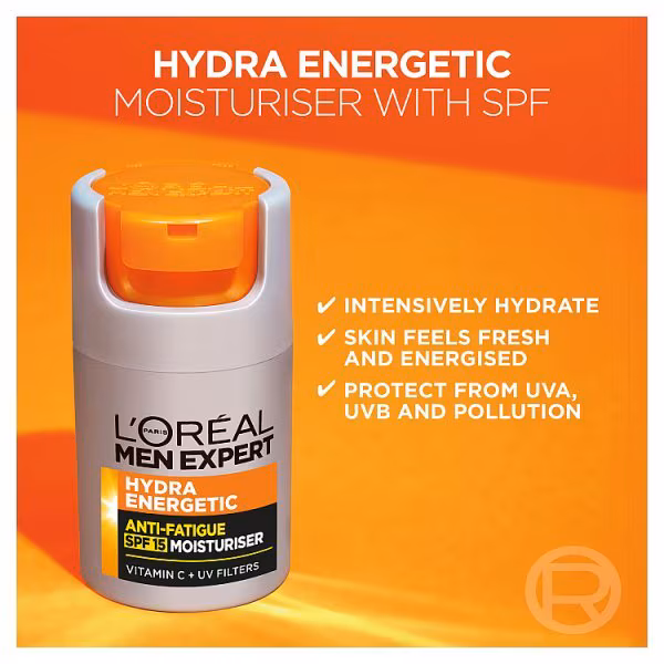 L'Oreal Men Expert Hydra Energetic Anti-Fatigue Moisturiser SPF15 50ml - Image 3