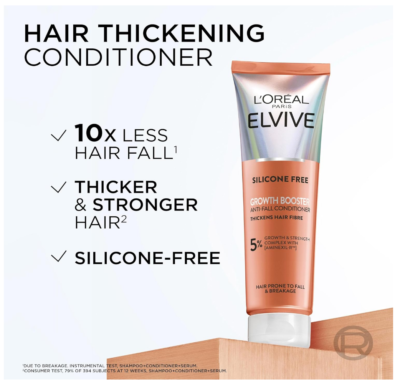L'Oreal Elvive Silicon Free Growth Booster Anti Fall Conditioner 150ml - Image 3