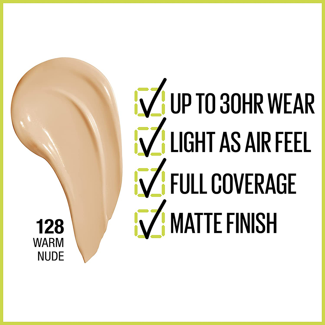 Maybelline Super Stay Active Wear Foundation 30H - 128 Warm Nude - Image 3