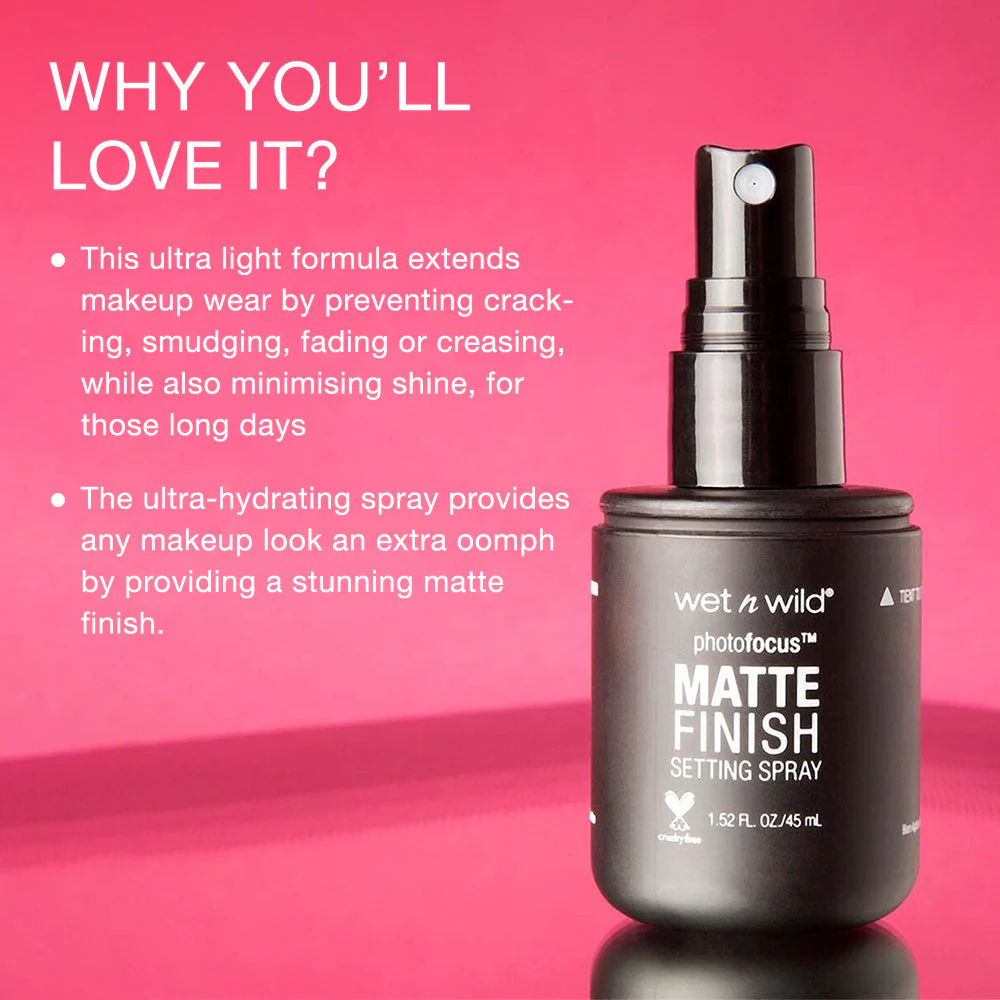 Wet n Wild Photo Focus Matte Setting Spray - Matte Appeal 45ml - Image 2
