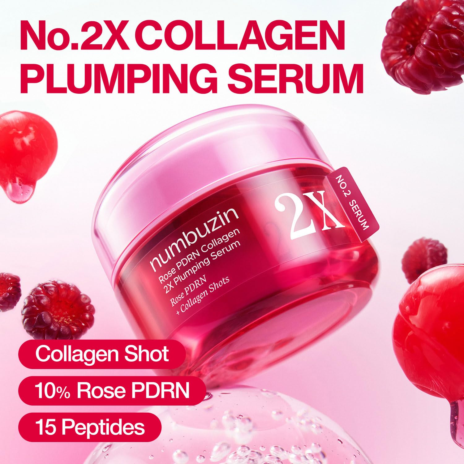 Numbuzin No.2 Rose PDRN Collagen 2X Plumping Serum 30ml - Image 7