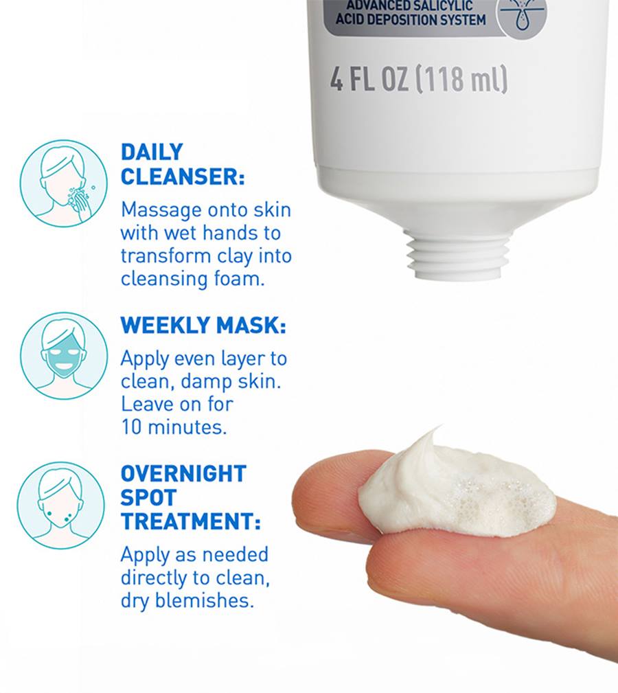 CeraVe Acne Clay-to-Foam Cleanser 118ml - Image 5