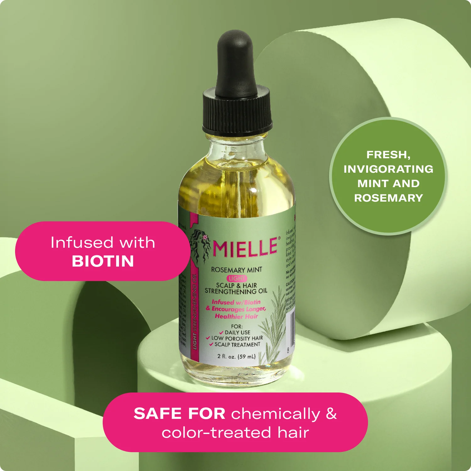 Mielle Rosemary Mint Light Scalp & Hair Strengthening Oil 59ml - Image 2