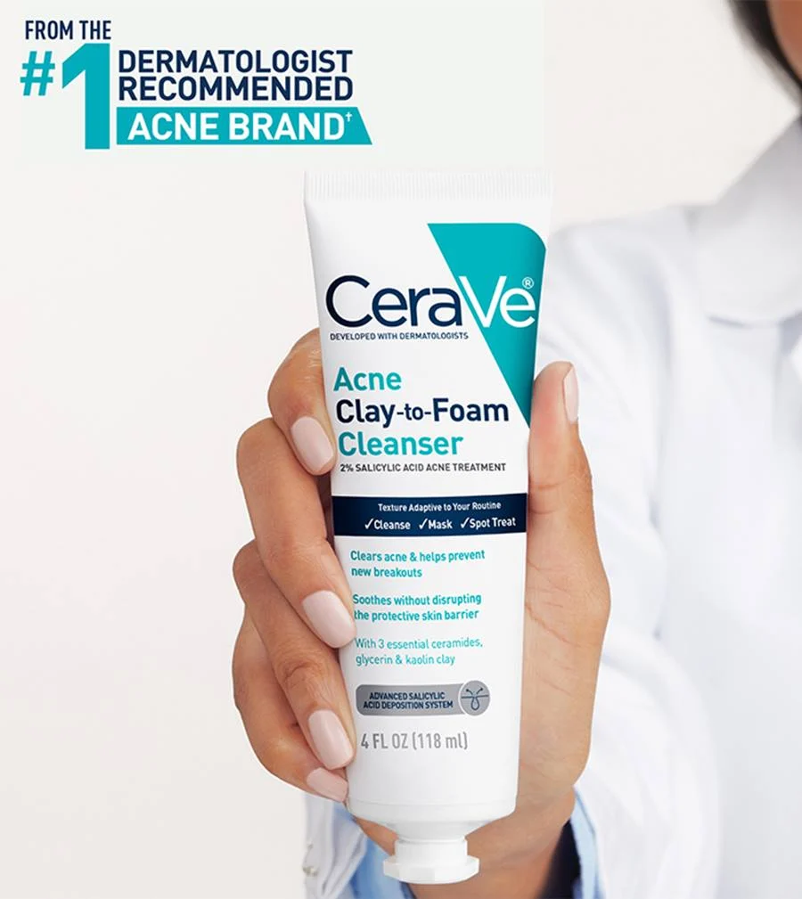 CeraVe Acne Clay-to-Foam Cleanser 118ml - Image 3